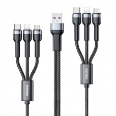 Remax Jany Series multi-functional 6in1 USB cable - micro USB + USB Type C + Lightning 2m Juodas (RC-124)