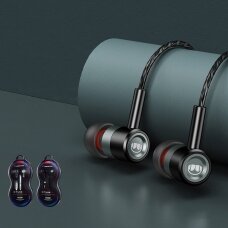 Ausinės su laidu REMAX Monster metal wired in-ear earphone 3,5mm mini jack Juodos (RM-598)