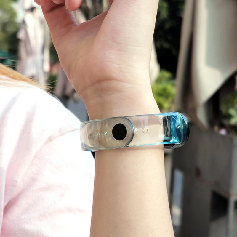 Akcija! Silikoninė apyrankė skirta Xiaomi Mi Band 6 / 5 skaidri-gelsva  4