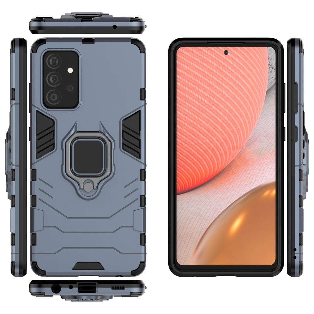 Dėklas Ring Armor Case Kickstand Tough Rugged Samsung Galaxy A72 4G Mėlynas 2 Dėklas Ring Armor Case Kickstand Tough Rugged Samsung Galaxy A72 4G Mėlynas 2