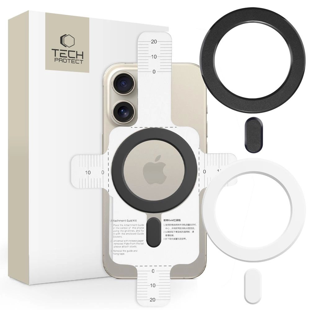 Tech-Protect MMP-100 Žiedas su MagSafe (2 vnt.) – baltas / juodas