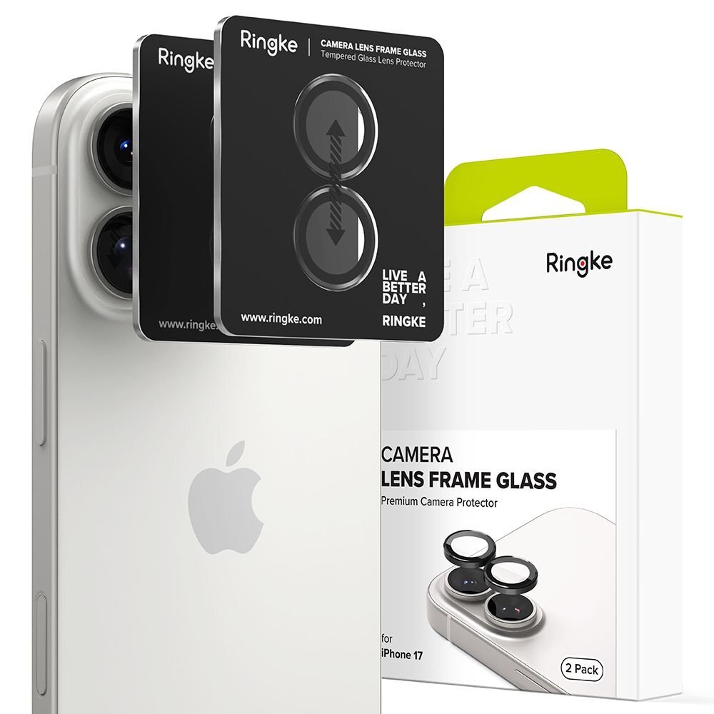 iPhone 17 Ringke Camera Frame Protector 2-pack – juodas iPhone 17 Ringke Camera Frame Protector 2-pack – juodas
