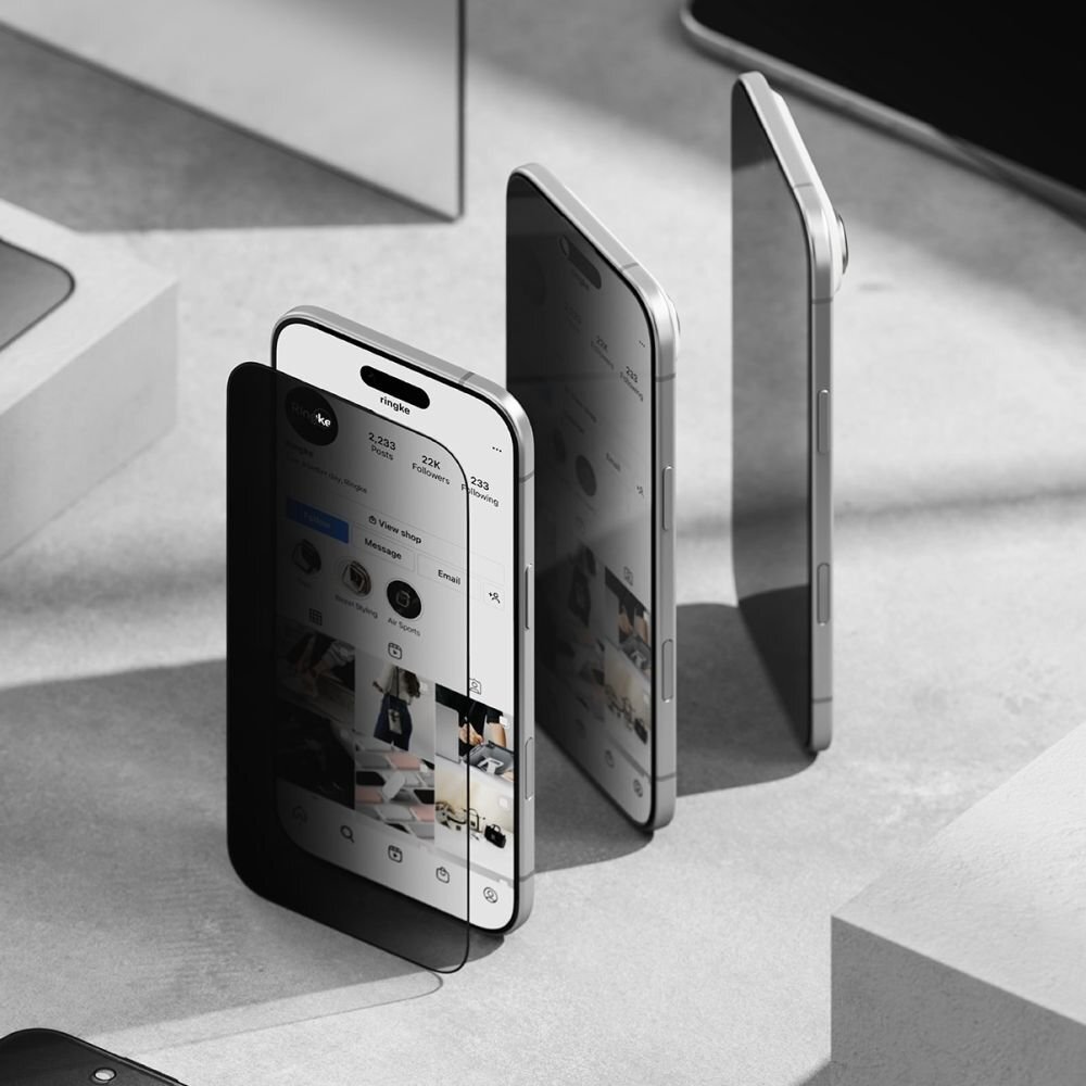 iPhone 17 Air Ringke Easy Slide 2-pack privatumo stiklas – juodas 2 iPhone 17 Air Ringke Easy Slide 2-pack privatumo stiklas – juodas 2