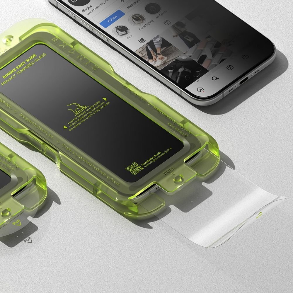 iPhone 17 Air Ringke Easy Slide 2-pack privatumo stiklas – juodas 4