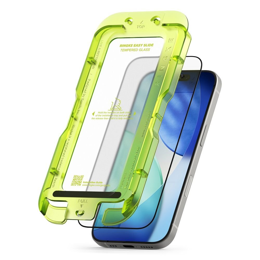 iPhone 17 Ringke Easy Slide 2-pack grūdintas stiklas – juodas 1 iPhone 17 Ringke Easy Slide 2-pack grūdintas stiklas – juodas 1