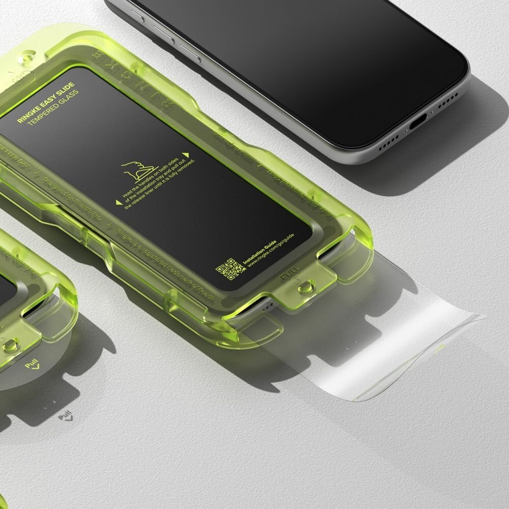 iPhone 17 Pro Ringke Easy Slide grūdintas stiklas (2 vnt.) – juodas 3