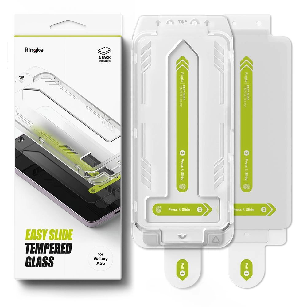 Ringke Easy Slide grūdintas stiklas (2 vnt.) skirtas Samsung Galaxy A56 5G – skaidrus 6 Ringke Easy Slide grūdintas stiklas (2 vnt.) skirtas Samsung Galaxy A56 5G – skaidrus 6
