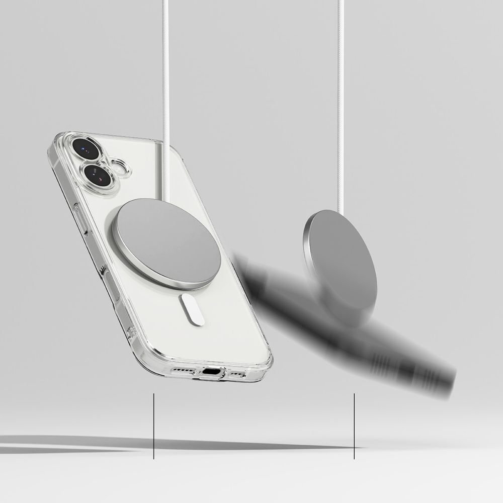 iPhone 17 dėklas Ringke Fusion Magnetic su MagSafe – skaidrus 5