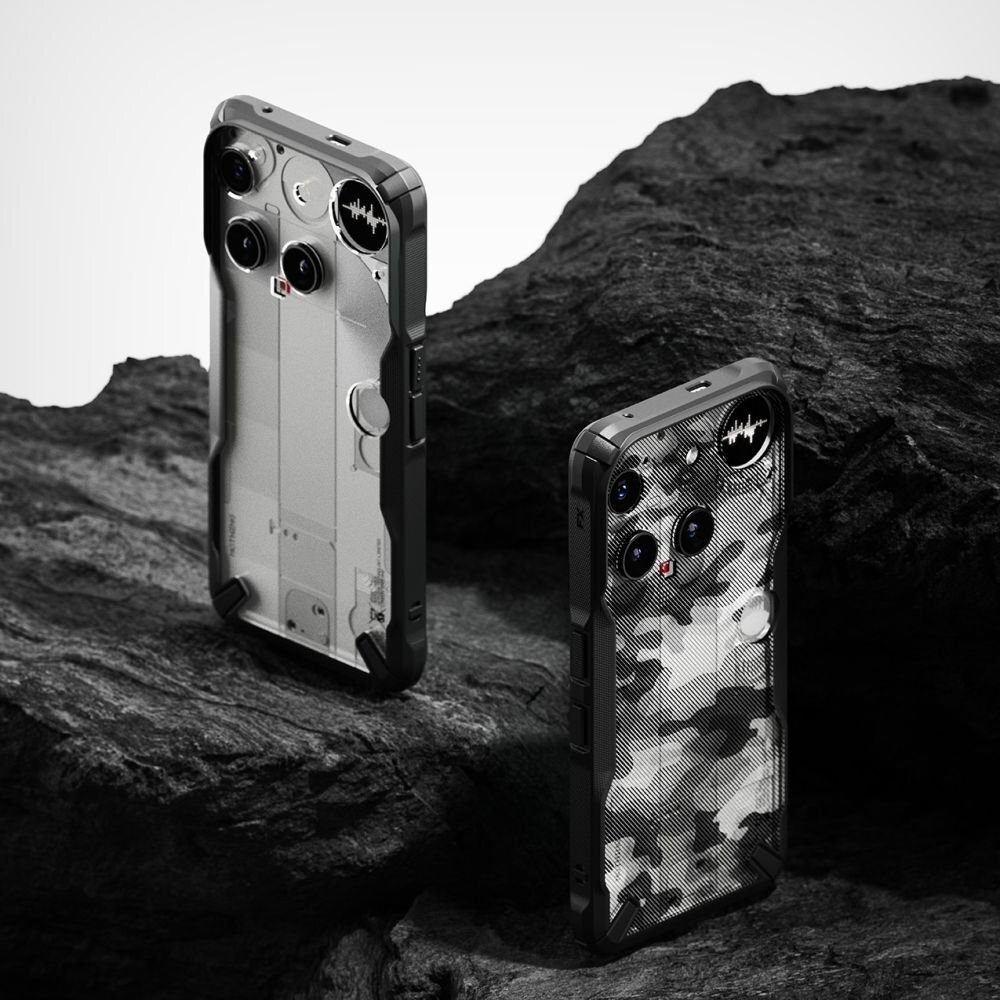 Nothing Phone 3 dėklas Ringke Fusion X – pilkas ir juodas 4