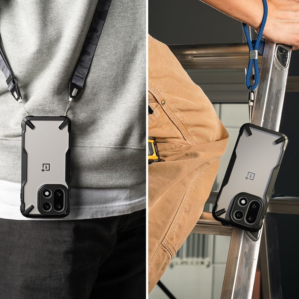 OnePlus 15 Ringke Fusion X dėklas – skaidriai juodas 6 OnePlus 15 Ringke Fusion X dėklas – skaidriai juodas 6