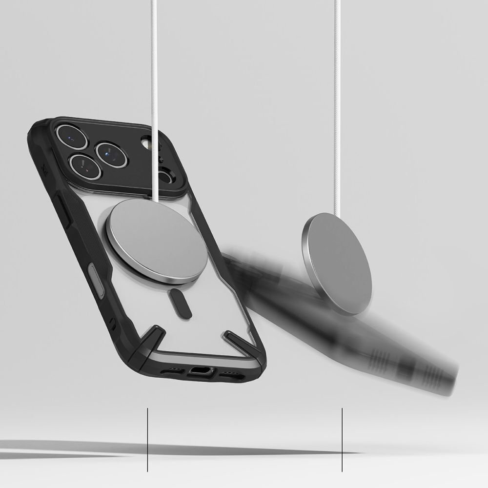 iPhone 17 Pro Max dėklas Ringke Fusion X Magnetic su MagSafe – juodas 5