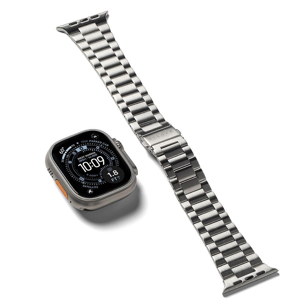 Apple Watch 8 / 9 / 10 / 11 / SE / Ultra (44 / 45 / 46 / 49 mm) Ringke Metal One Air apyrankė – sidabrinė Apple Watch 8 / 9 / 10 / 11 / SE / Ultra (44 / 45 / 46 / 49 mm) Ringke Metal One Air apyrankė – sidabrinė