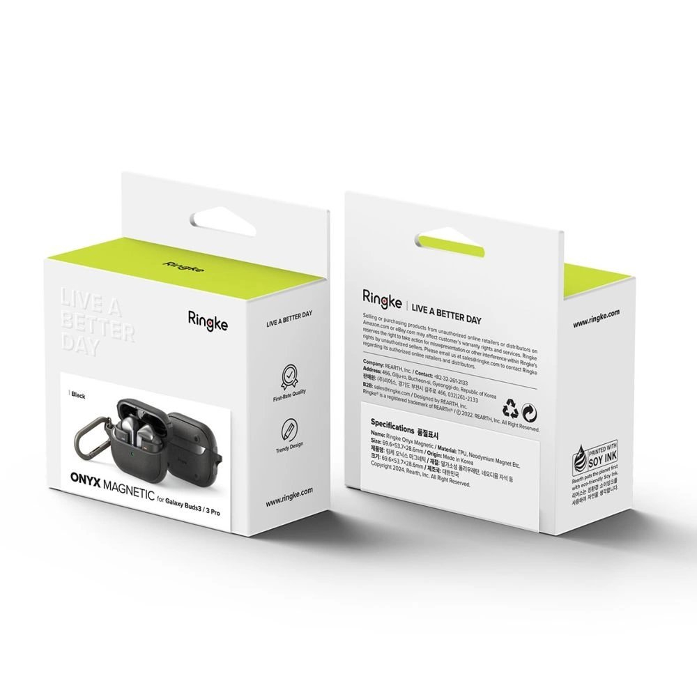 Samsung Galaxy Buds 3 / 3 Pro – Ringke Onyx MagSafe dėklas - Juodas 7