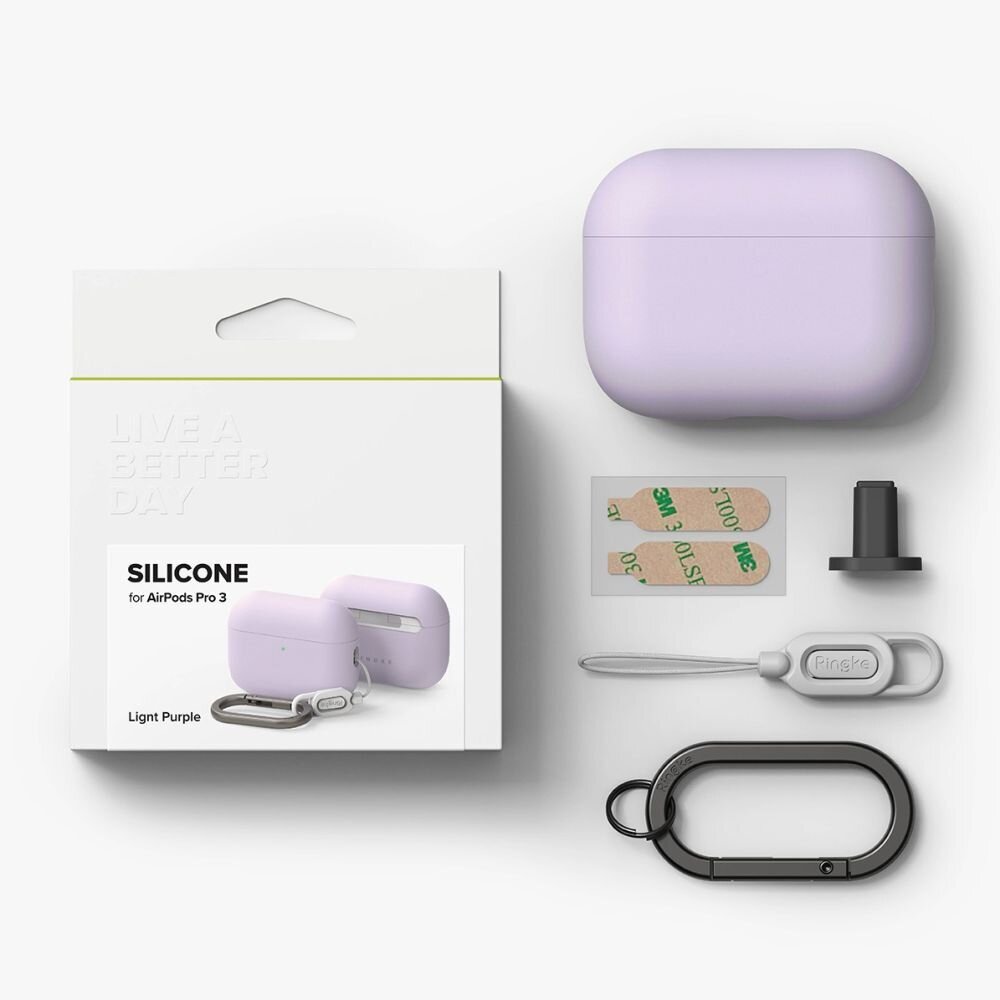 AirPods Pro 3 Ringke silikoninis dėklas – violetinis 5 AirPods Pro 3 Ringke silikoninis dėklas – violetinis 5