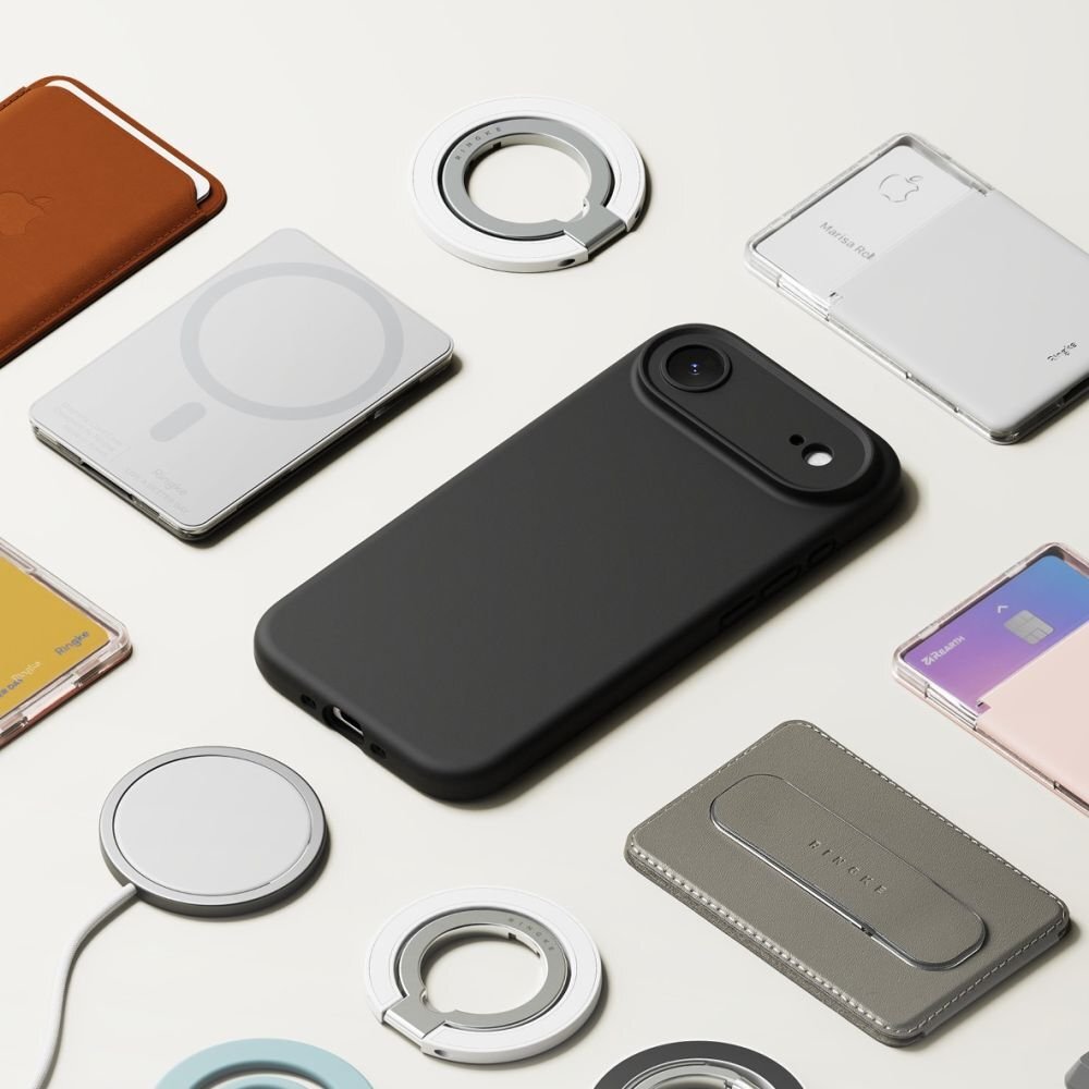 iPhone 17 Air dėklas Ringke Silicone Magnetic, MagSafe – juodas 8