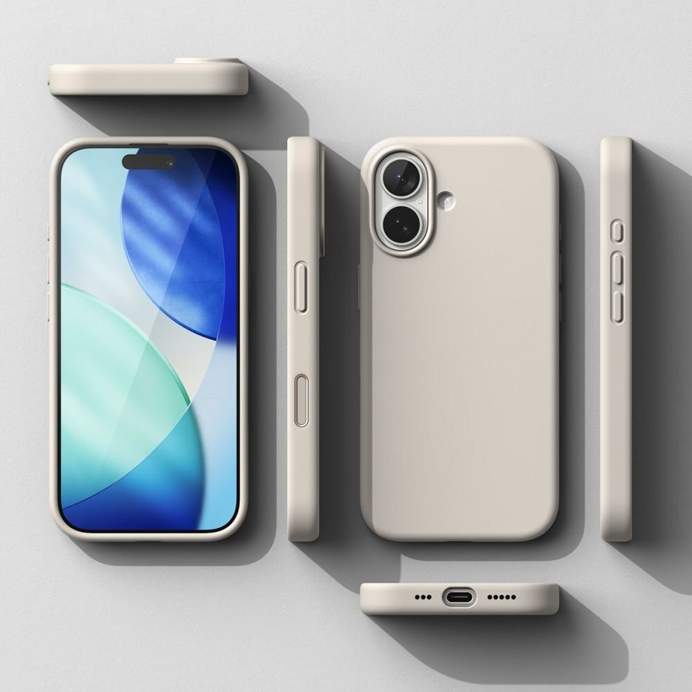 iPhone 17 dėklas Ringke Silicone Magnetic MagSafe – smėlio spalvos 6