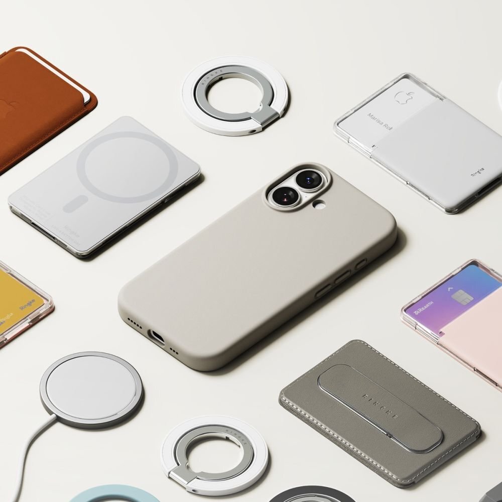 iPhone 17 dėklas Ringke Silicone Magnetic MagSafe – smėlio spalvos 8