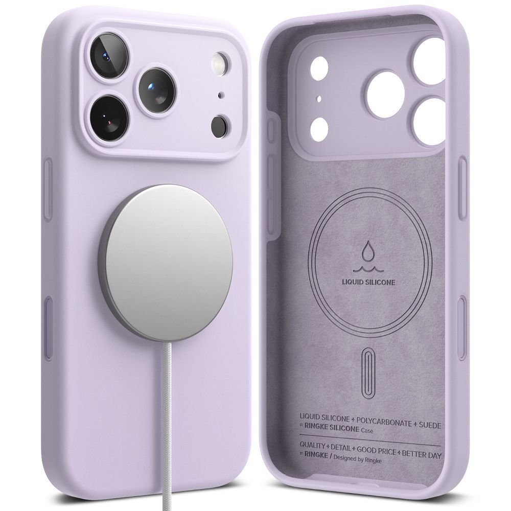 iPhone 17 Pro Max dėklas Ringke Silicone Magnetic su MagSafe – violetinis 1