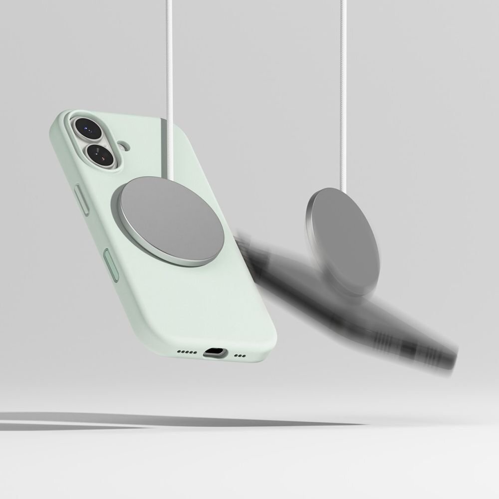 iPhone 17 Pro dėklas Ringke Silicone Magnetic, MagSafe – mėtinis 7