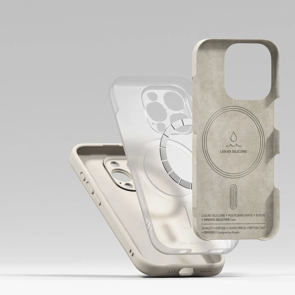 Ringke Silicone MagSafe dėklas iPhone 16 Pro - smėlio 6 Ringke Silicone MagSafe dėklas iPhone 16 Pro - smėlio 6