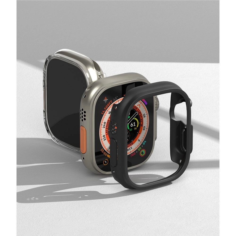 Ringke Slim 2-pack Dėklas skirtas Apple Watch Ultra 1/2 (49mm) - Permatomas and Matinis Juodas 8