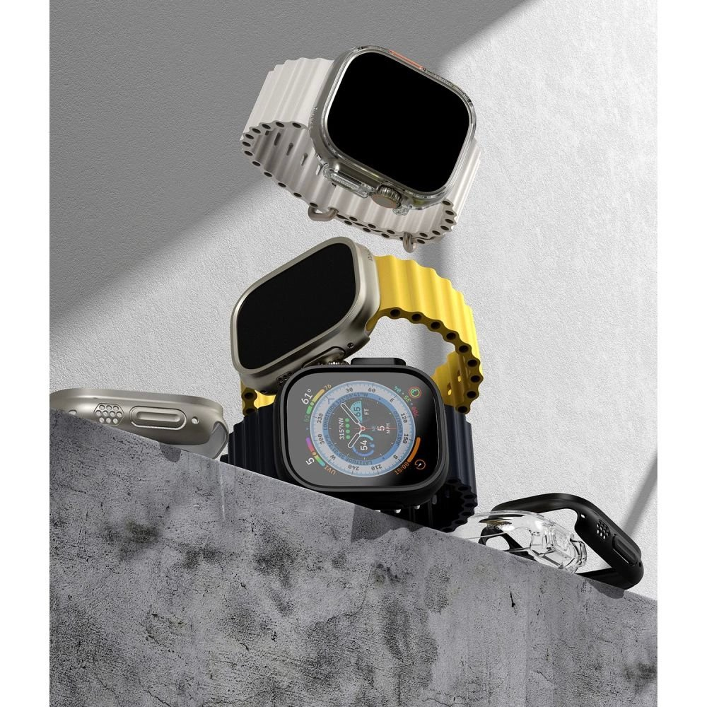 Ringke Slim 2-pack Dėklas skirtas Apple Watch Ultra 1/2 (49mm) - Permatomas & Titanium 2 Ringke Slim 2-pack Dėklas skirtas Apple Watch Ultra 1/2 (49mm) - Permatomas & Titanium 2