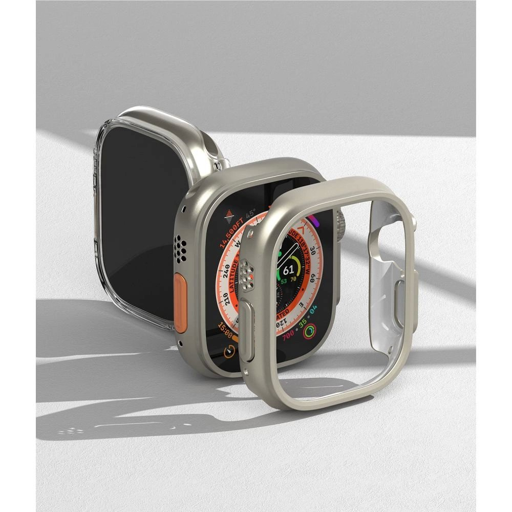 Ringke Slim 2-pack Dėklas skirtas Apple Watch Ultra 1/2 (49mm) - Permatomas & Titanium 8