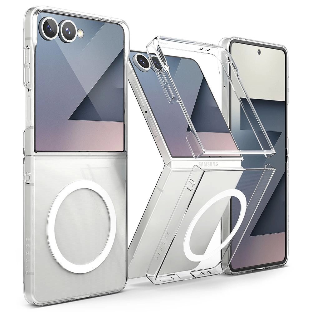 Samsung Galaxy Z Flip 7 dėklas Ringke Slim Magnetic su MagSafe – skaidrus Samsung Galaxy Z Flip 7 dėklas Ringke Slim Magnetic su MagSafe – skaidrus