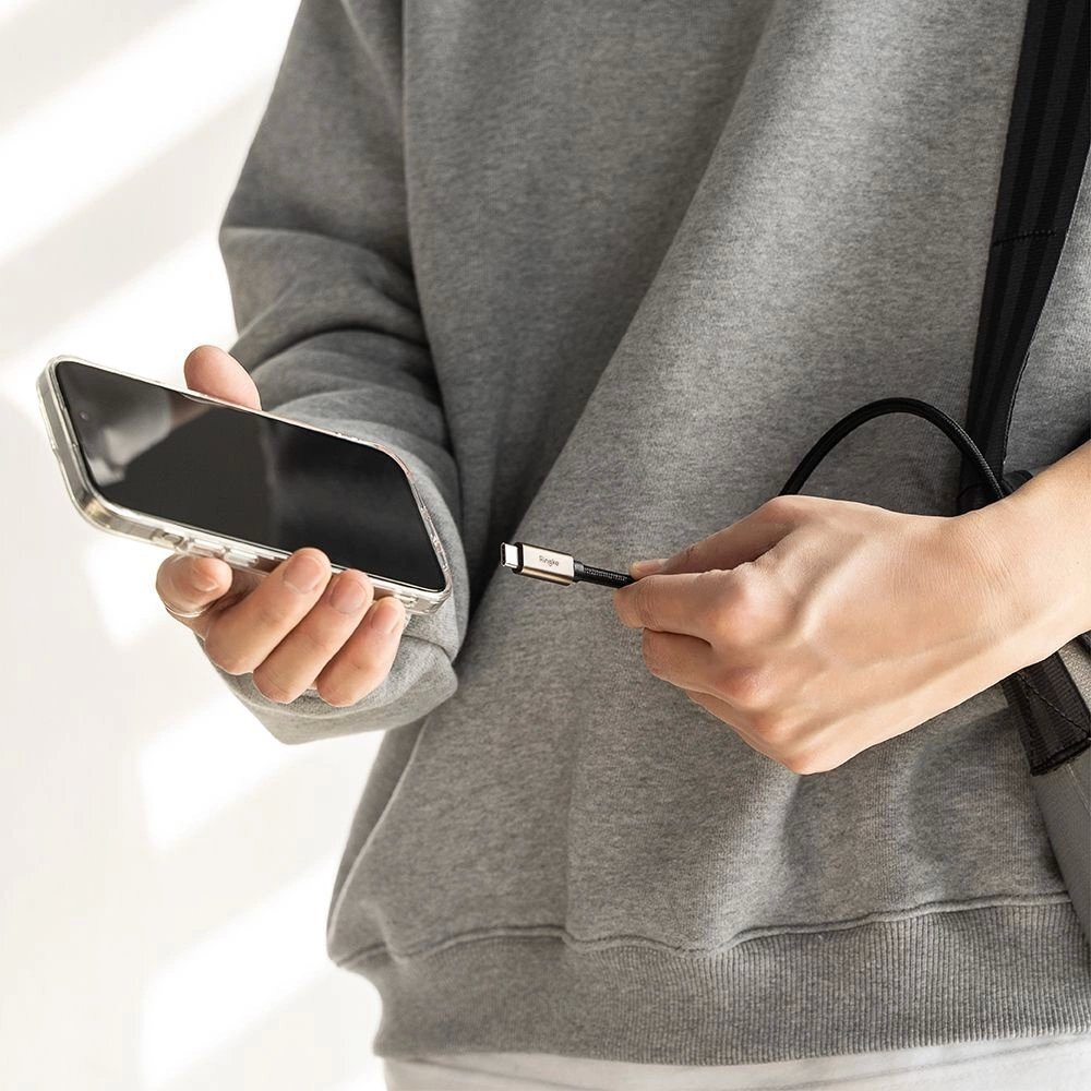 Laidas Ringke USB-C 3.2 Gen. PD240W 100cm – juodas 6 Laidas Ringke USB-C 3.2 Gen. PD240W 100cm – juodas 6
