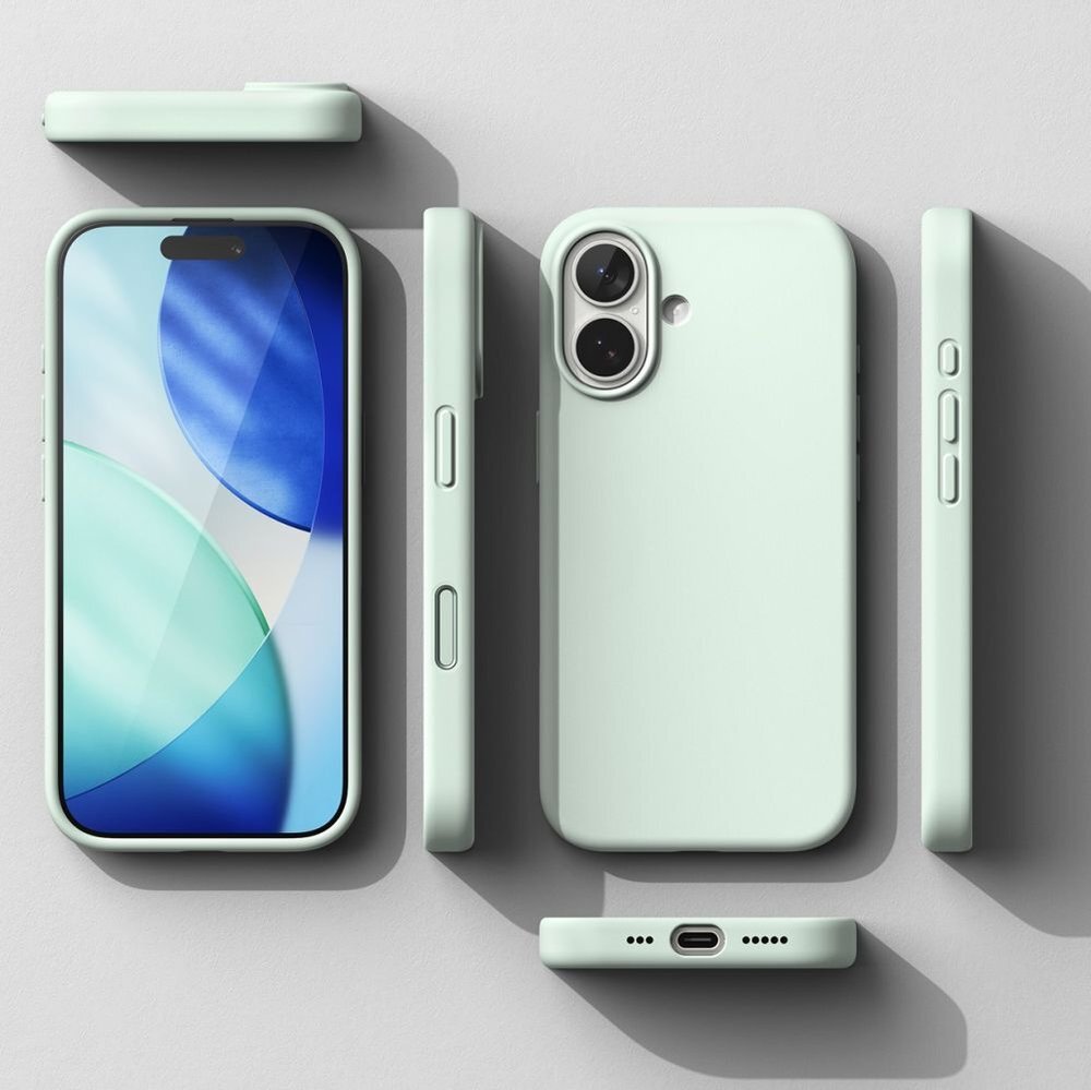 iPhone 17 Pro dėklas Ringke Silicone Magnetic, MagSafe – mėtinis 6 iPhone 17 Pro dėklas Ringke Silicone Magnetic, MagSafe – mėtinis 6