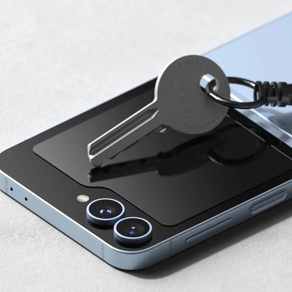 Samsung Galaxy Z Flip 6 Ringke viršelio ekrano grūdintas stiklas, 2 vnt. 4 Samsung Galaxy Z Flip 6 Ringke viršelio ekrano grūdintas stiklas, 2 vnt. 4