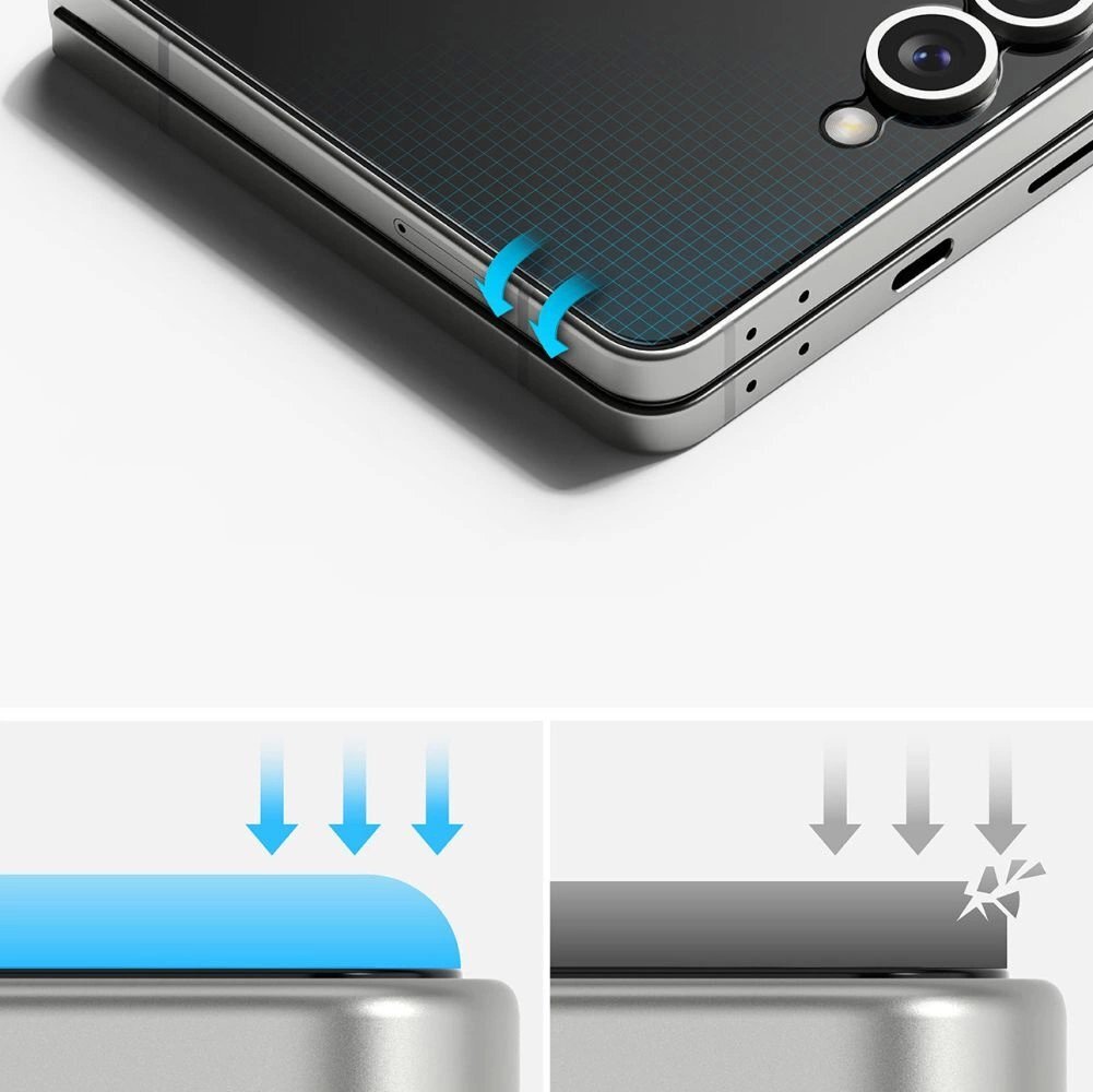 Samsung Galaxy Z Flip 7 Ringke Protector Pro 3in1 apsaugos rinkinys – skaidrus 7