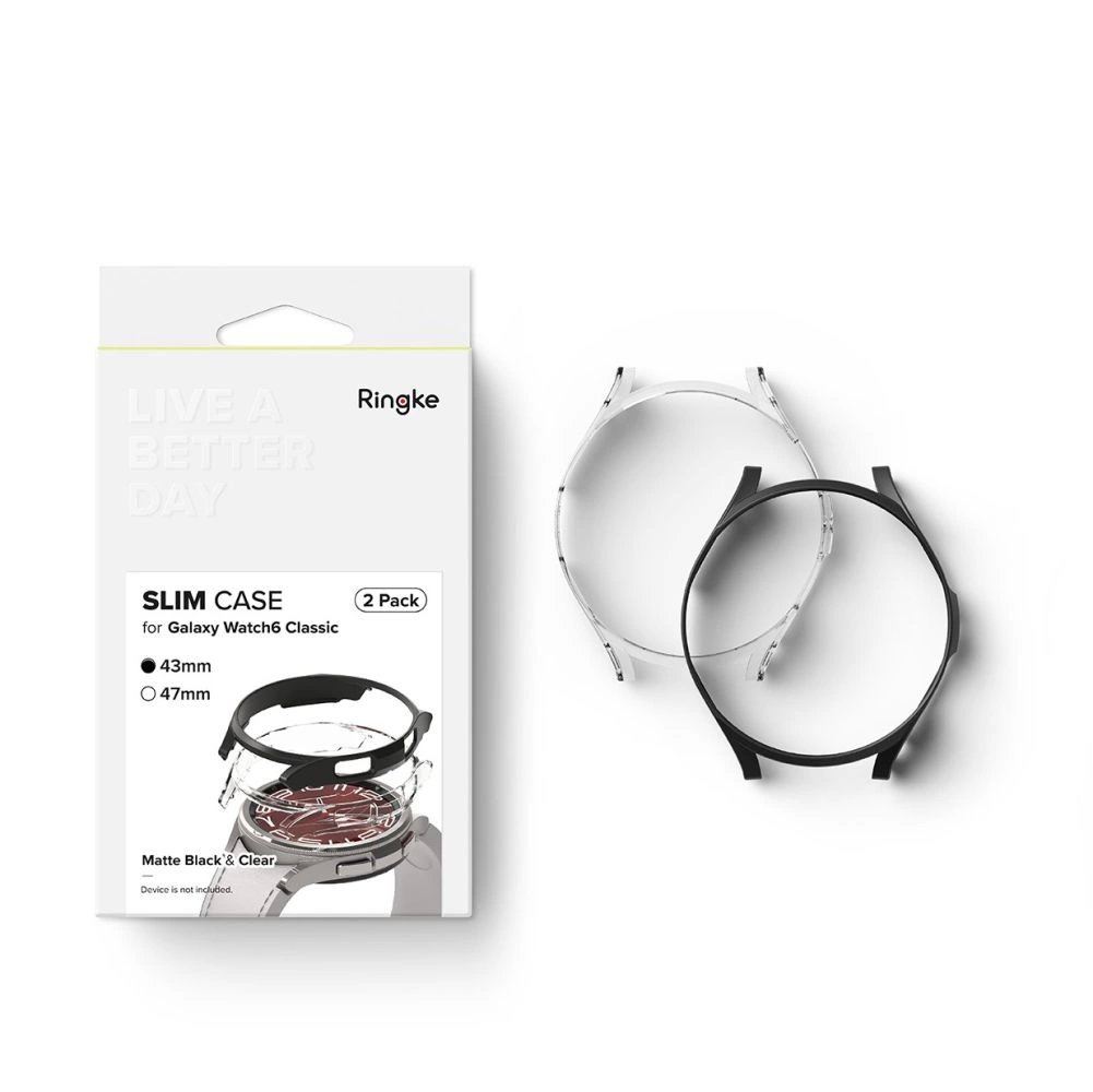 Ringke Slim 2-pack Dėklas skirtas Samsung Galaxy Watch 6 Classic 43mm - Juodas and Permatomas 10 Ringke Slim 2-pack Dėklas skirtas Samsung Galaxy Watch 6 Classic 43mm - Juodas and Permatomas 10