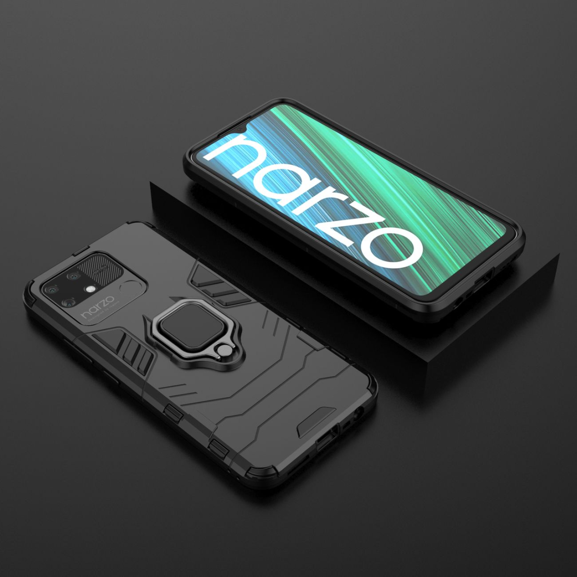 Dėklas Ring Armor tough hybrid Realme Narzo 50A Juodas 13 Dėklas Ring Armor tough hybrid Realme Narzo 50A Juodas 13
