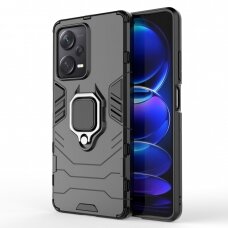Dėklas Ring Armor Xiaomi Redmi Note 12 Pro+ armored cover magnetic holder ring juodas VRX8831