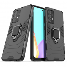 Dėklas Ring Armor Case Kickstand Tough Rugged Samsung Galaxy A52/ A52s Juodas