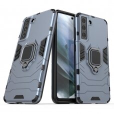 Dėklas Ring Armor Case Kickstand Tough Rugged Samsung Galaxy S21 FE Mėlynas