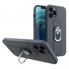 Dėklas su žiedu Ring Case silicone iPhone 11 Pro Max Tamsiai mėlynas