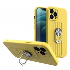 Dėklas su žiedu Ring Case silicone  iPhone 11 Pro Max Geltonas NDRX65