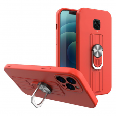 Dėklas su žiedu Ring Case silicone Xiaomi Redmi Note 9 Pro / Redmi Note 9S Raudonas