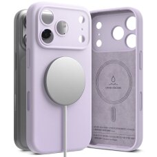 iPhone 17 Pro Max dėklas Ringke Silicone Magnetic su MagSafe – violetinis