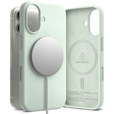 iPhone 17 Pro dėklas Ringke Silicone Magnetic, MagSafe – mėtinis