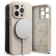 Ringke Silikoninis MagSafe iPhone 15 Pro Dėklas - Beige