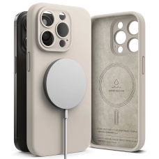 Ringke Silikoninis MagSafe iPhone 15 Pro Max Dėklas - Beige