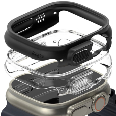 Ringke Slim 2-pack Dėklas skirtas Apple Watch Ultra 1/2 (49mm) - Permatomas and Matinis Juodas