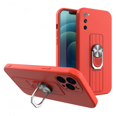 Dėklas su žiedu Ring Case Samsung Galaxy S21 FE raudonas Dėklas su žiedu Ring Case Samsung Galaxy S21 FE raudonas