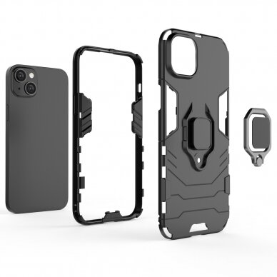 Dėklas Ring Armor iPhone 14 Juodas 2 Dėklas Ring Armor iPhone 14 Juodas 2