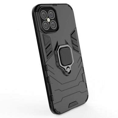 Apsauginis dėklas su žiedu 'Ring Armor Rugged' iPhone 12 Pro Max juodas 3