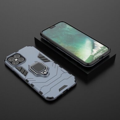 Apsauginis dėklas su žiedu 'Ring Armor Rugged' iPhone 12 Pro Max mėlynas 3