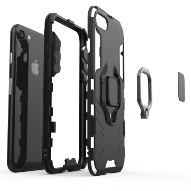 Dėklas Ring Armor Case Kickstand iPhone SE / 5S / 5 Juodas